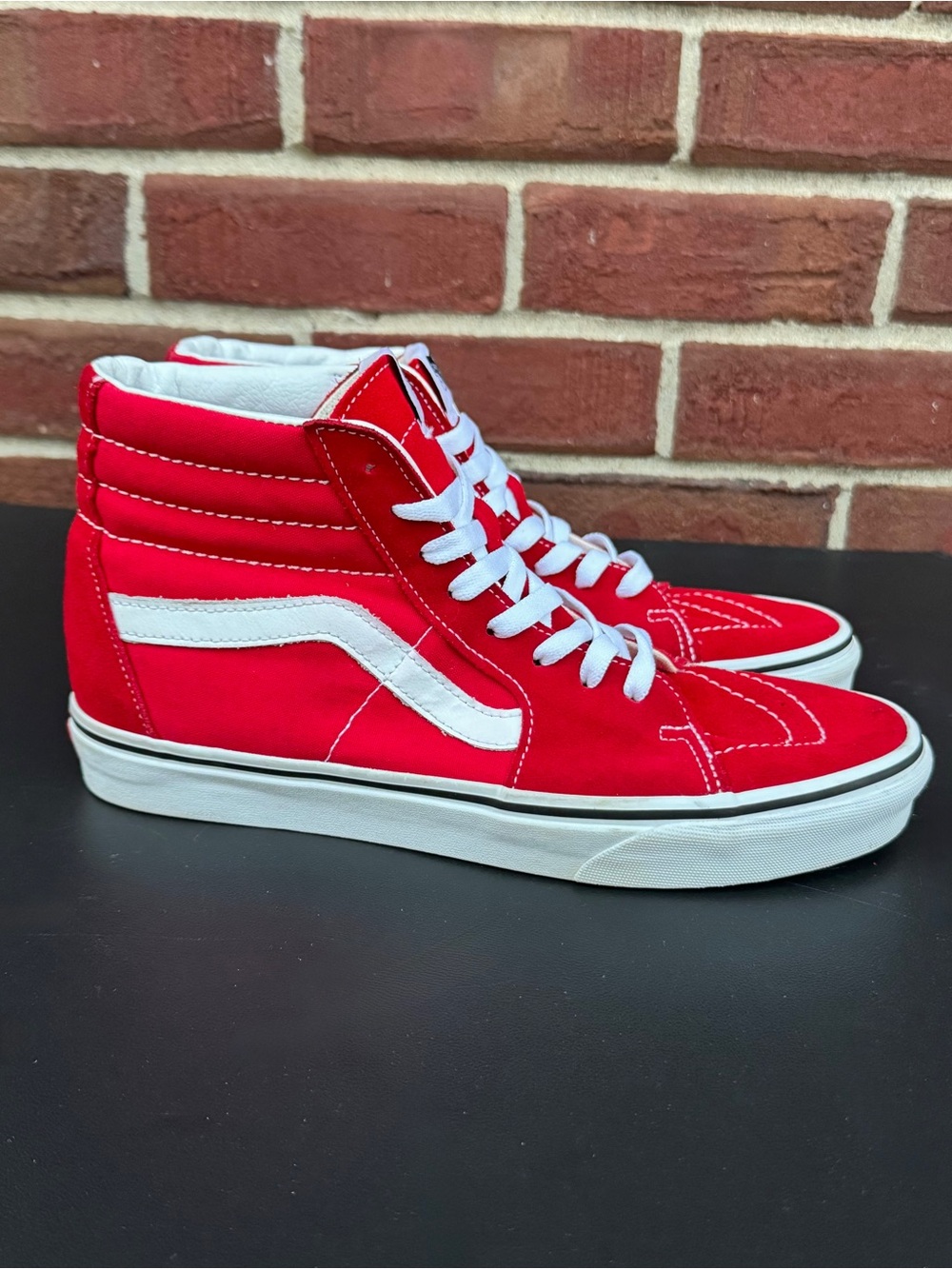 Vans Sk8-Hi Racing Red Men’s 9 Women’s 10.5 Sneaker Skater Canvas Hi-Top Shoes